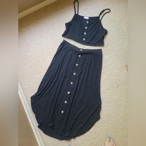 Pink Lily 2 piece black set